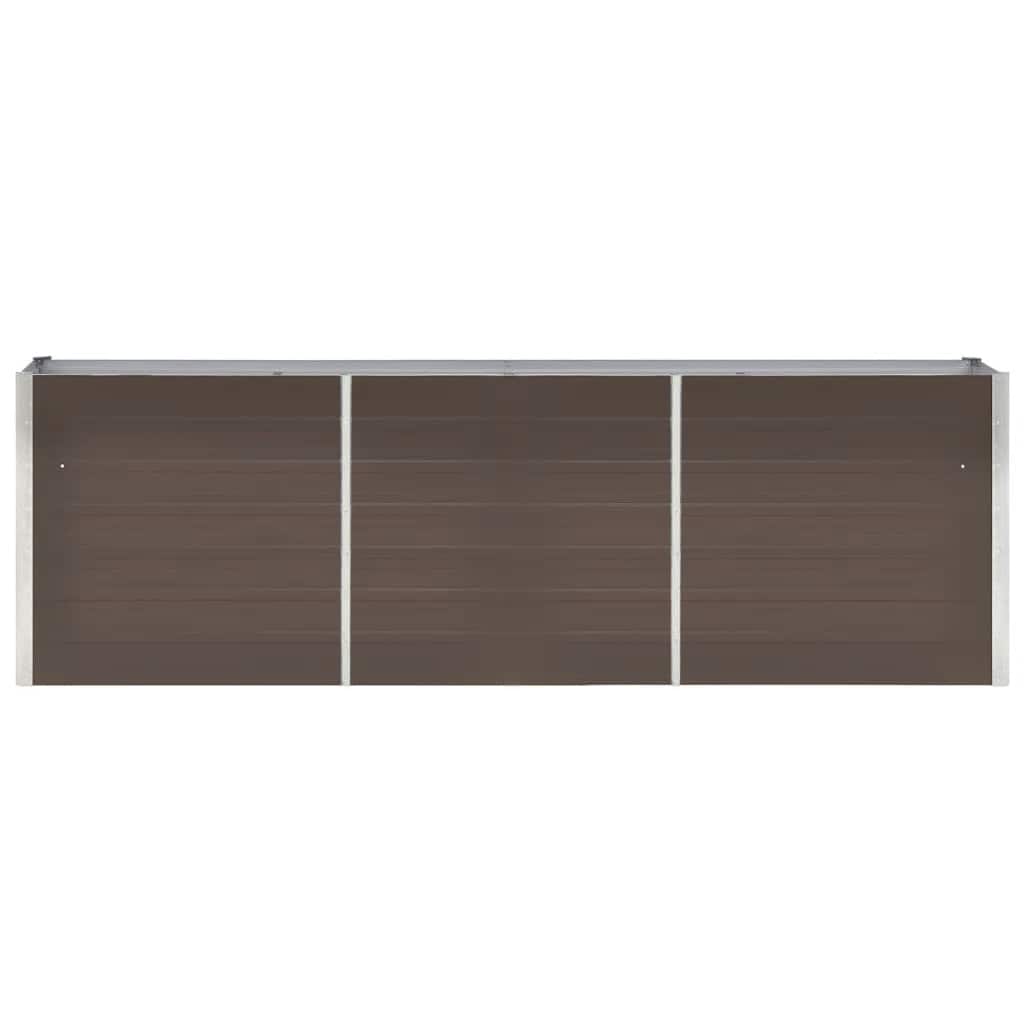 vidaXL Strat înălțat de grădină, maro, 240x40x77 cm, oțel galvanizat