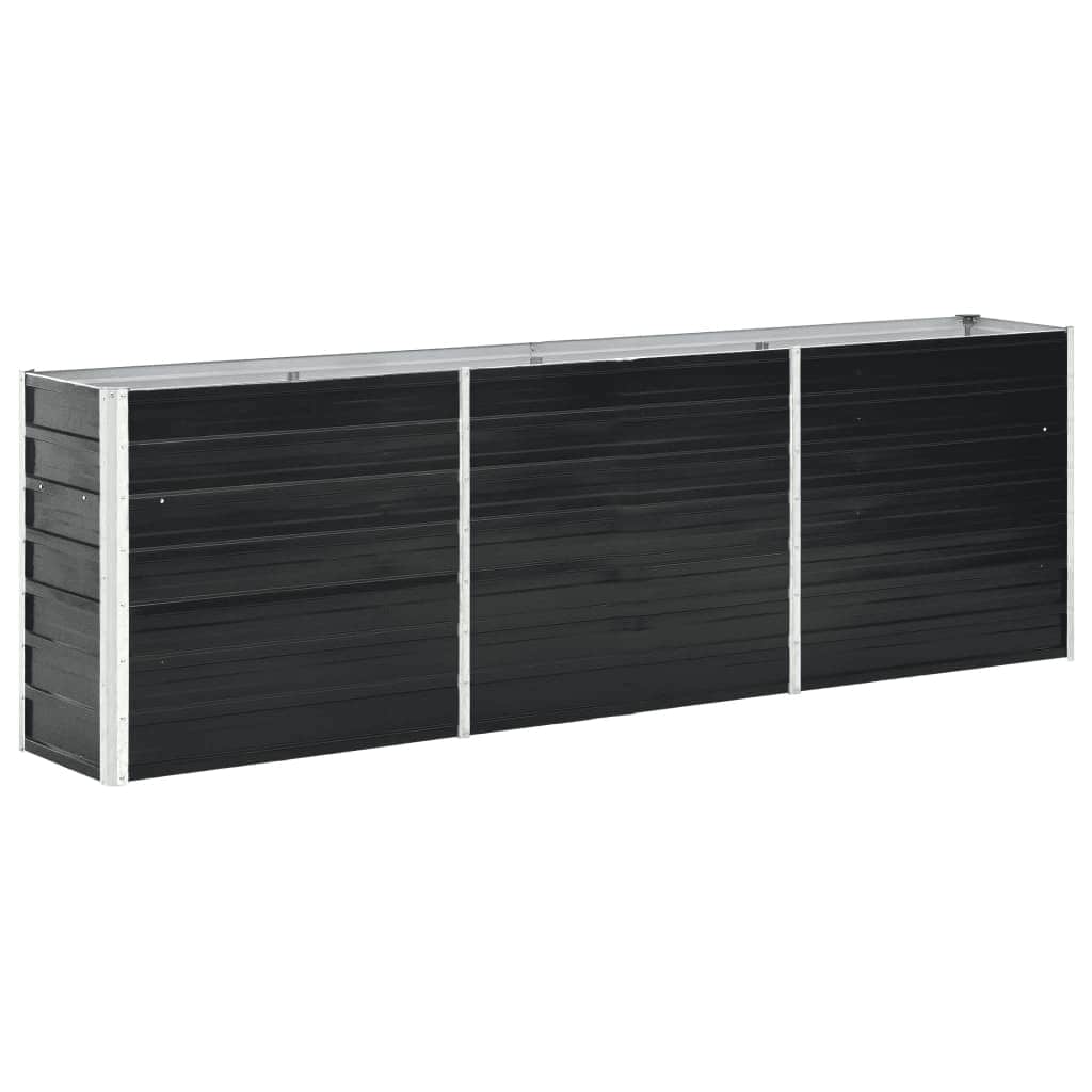 vidaXL Strat înălțat de grădină antracit 240x40x77 cm oțel galvanizat vidaXL Strat înălțat de grădină antracit 240x40x77 cm oțel galvanizat