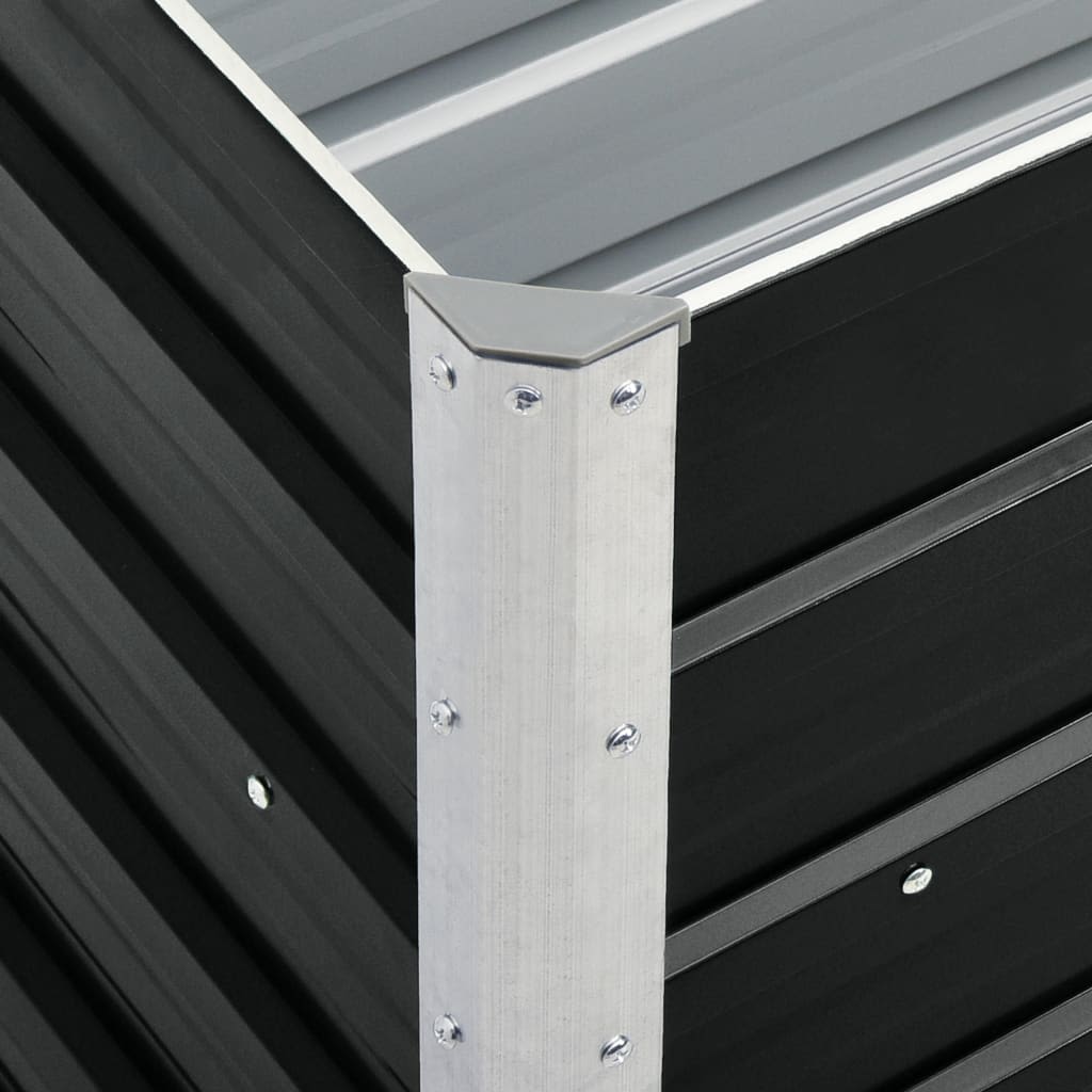vidaXL Strat înălțat de grădină antracit 240x40x77 cm oțel galvanizat vidaXL Strat înălțat de grădină antracit 240x40x77 cm oțel galvanizat