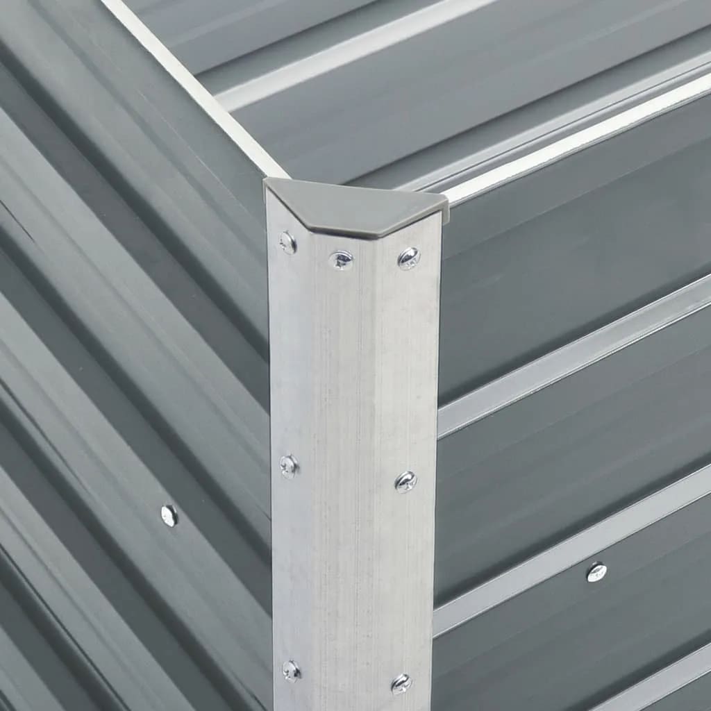 vidaXL Strat înălțat de grădină gri 240 x 40 x 45 cm oțel galvanizat