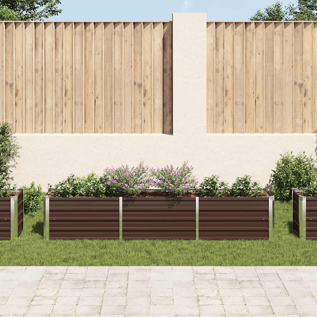 vidaXL Strat înălțat de grădină maro 240 x 40 x 45 cm oțel galvanizat