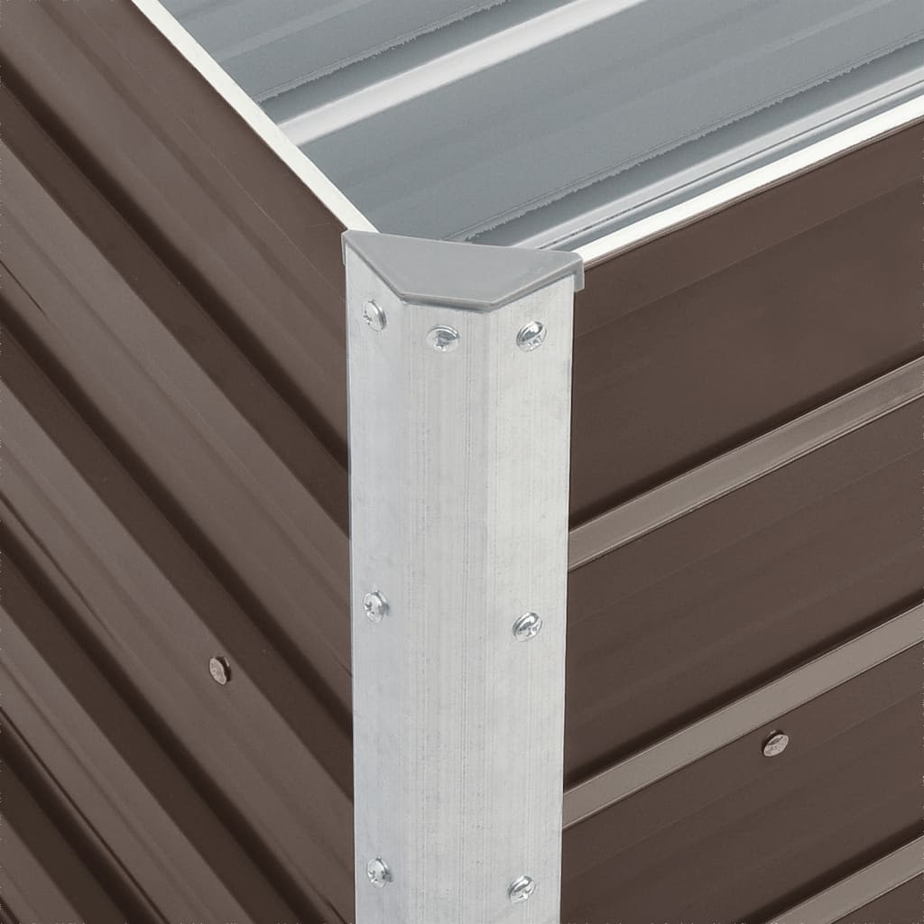 vidaXL Strat înălțat de grădină maro 240 x 40 x 45 cm oțel galvanizat