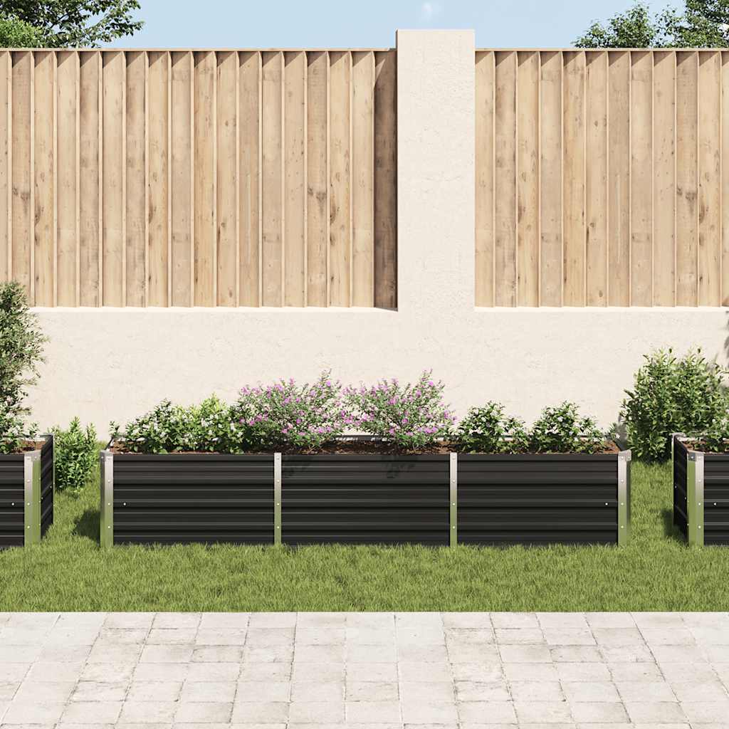 vidaXL Strat înălțat de grădină antracit 240x40x45 cm oțel galvanizat vidaXL Strat înălțat de grădină antracit 240x40x45 cm oțel galvanizat