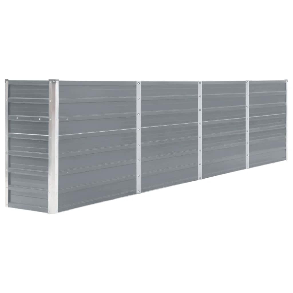 vidaXL Strat înălțat grădină, gri, 320 x 40 x 77 cm, oțel galvanizat vidaXL Strat înălțat grădină, gri, 320 x 40 x 77 cm, oțel galvanizat