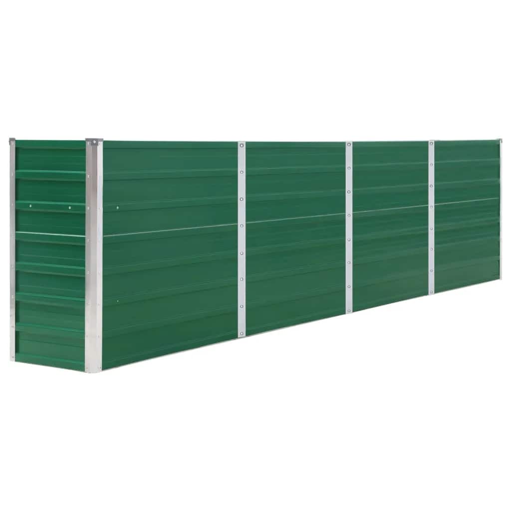 vidaXL Strat înălțat grădină, verde, 320x40x77 cm, oțel galvanizat vidaXL Strat înălțat grădină, verde, 320x40x77 cm, oțel galvanizat