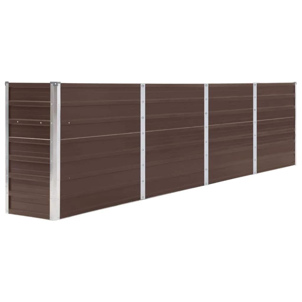 vidaXL Strat înălțat grădină, maro, 320x40x77 cm, oțel galvanizat vidaXL Strat înălțat grădină, maro, 320x40x77 cm, oțel galvanizat