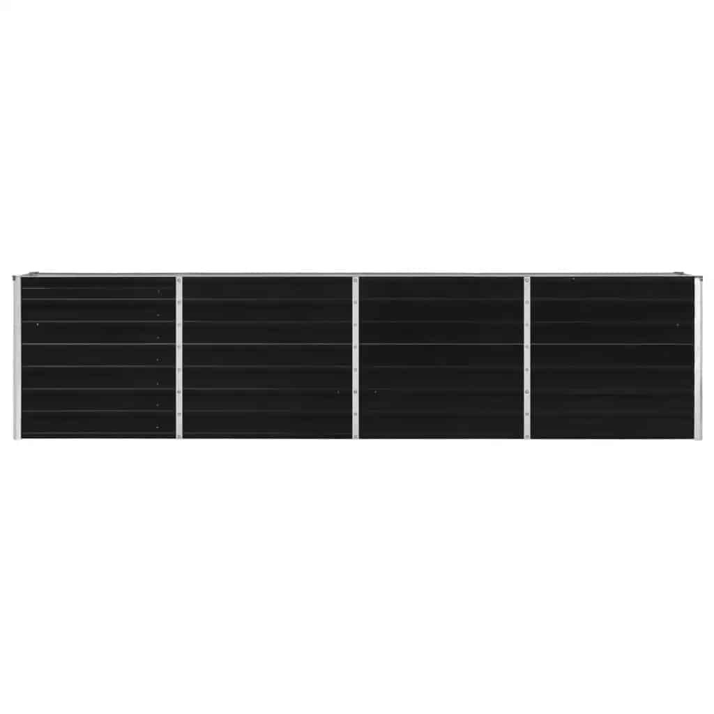 vidaXL Strat înălțat grădină, antracit, 320x40x77 cm, oțel galvanizat