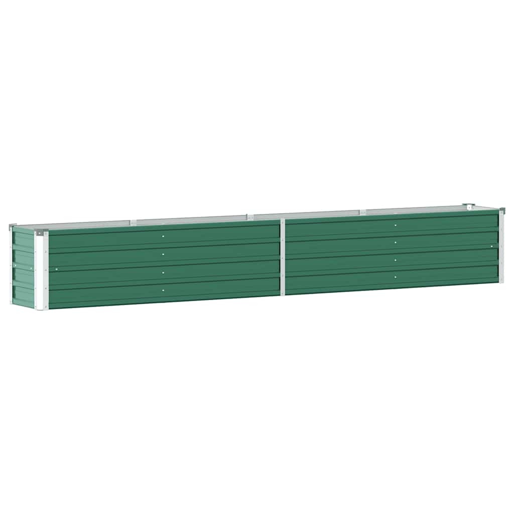 vidaXL Strat înălțat de grădină, verde, 320x40x45 cm, oțel galvanizat