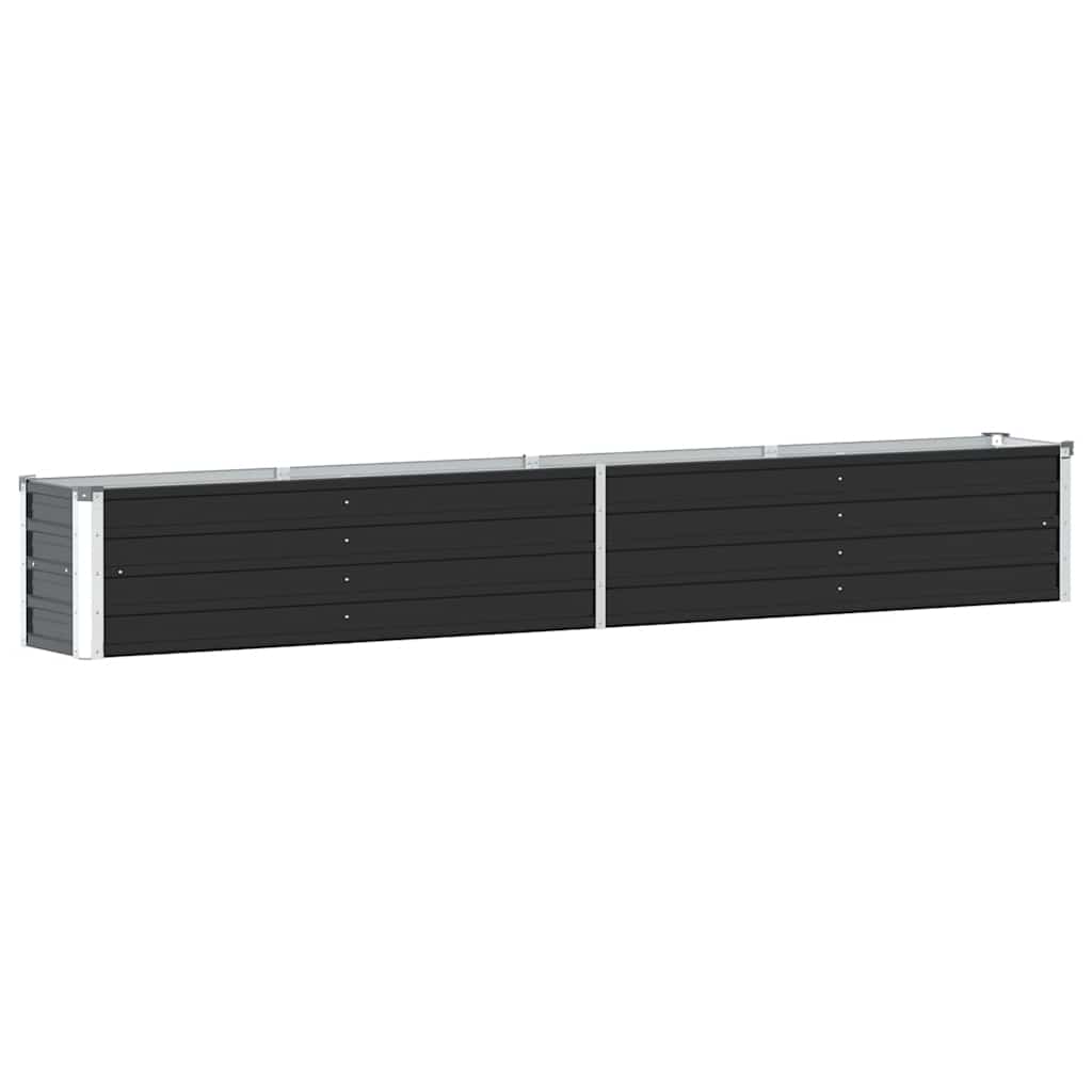 vidaXL Strat înălțat de grădină antracit 320x40x45 cm oțel galvanizat