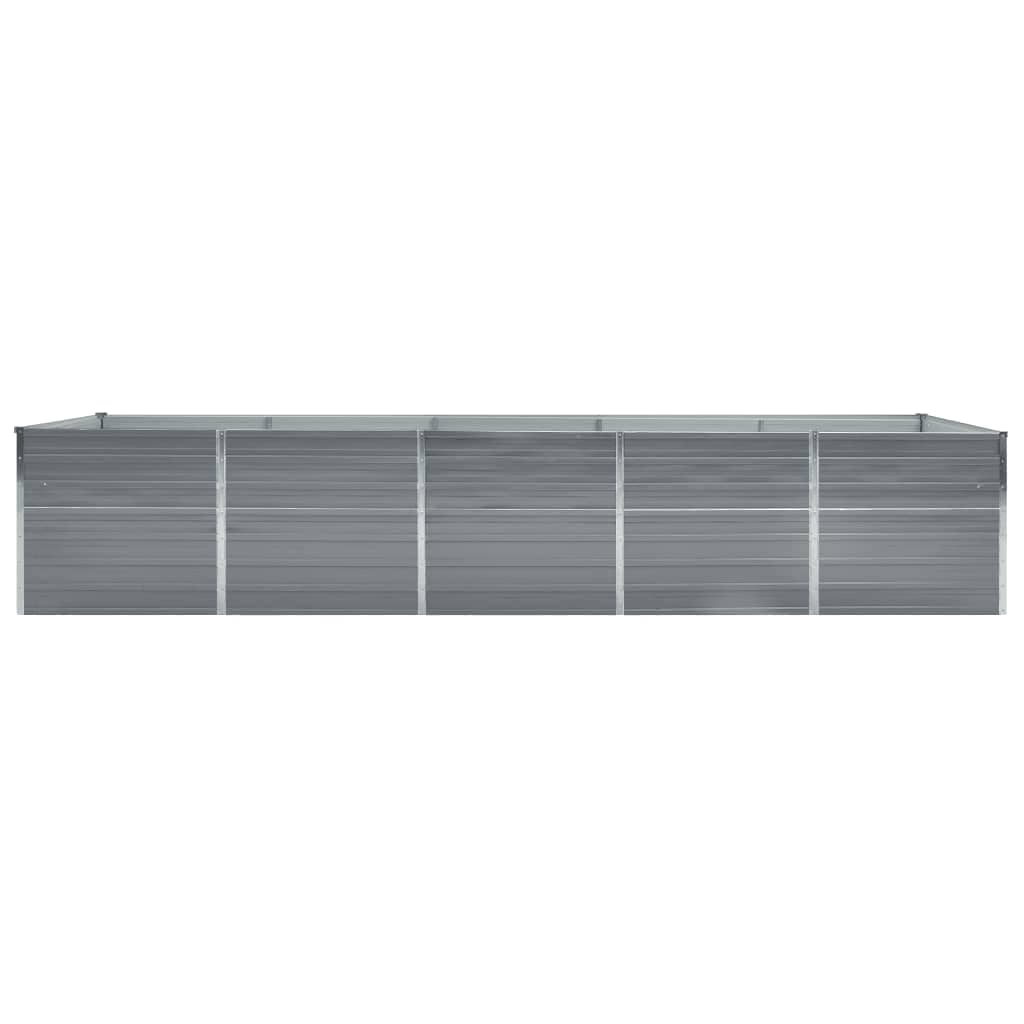 vidaXL Strat înălțat de grădină, gri, 400x80x45 cm, oțel galvanizat