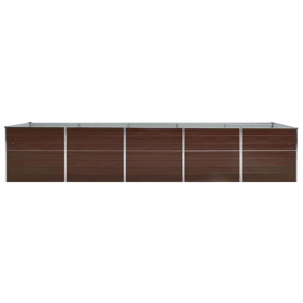 vidaXL Strat înălțat de grădină, maro, 400x80x45 cm, oțel galvanizat