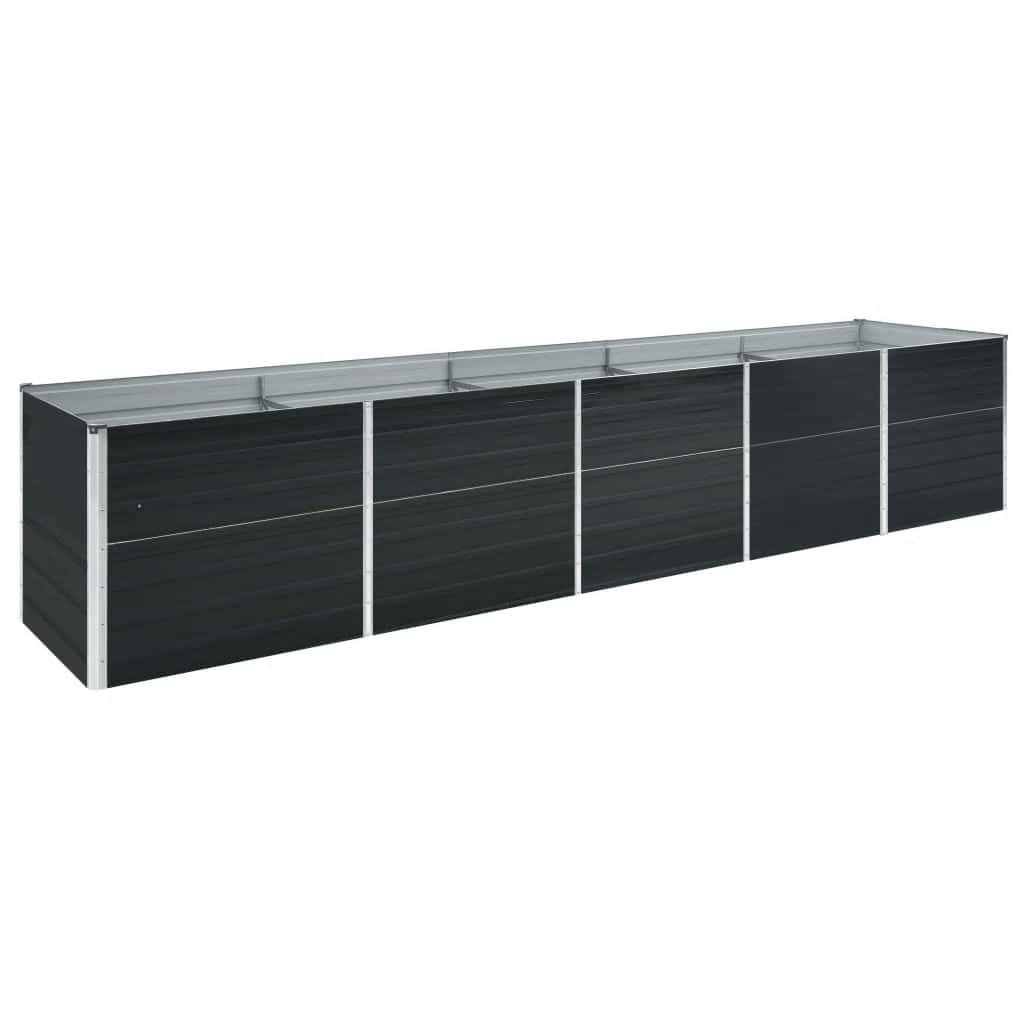 vidaXL Strat înălțat de grădină antracit 400x80x45 cm oțel galvanizat vidaXL Strat înălțat de grădină antracit 400x80x45 cm oțel galvanizat