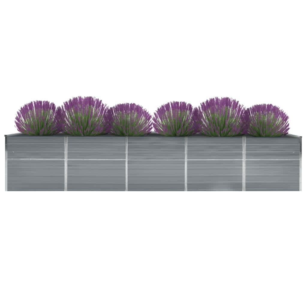 vidaXL Strat înălțat de grădină, gri, 400x80x77 cm, oțel galvanizat vidaXL Strat înălțat de grădină, gri, 400x80x77 cm, oțel galvanizat