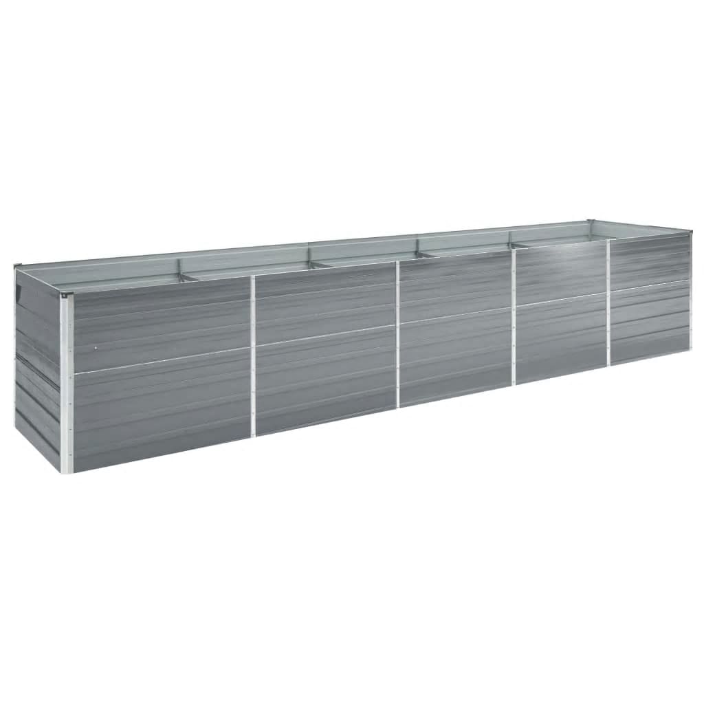 vidaXL Strat înălțat de grădină, gri, 400x80x77 cm, oțel galvanizat vidaXL Strat înălțat de grădină, gri, 400x80x77 cm, oțel galvanizat