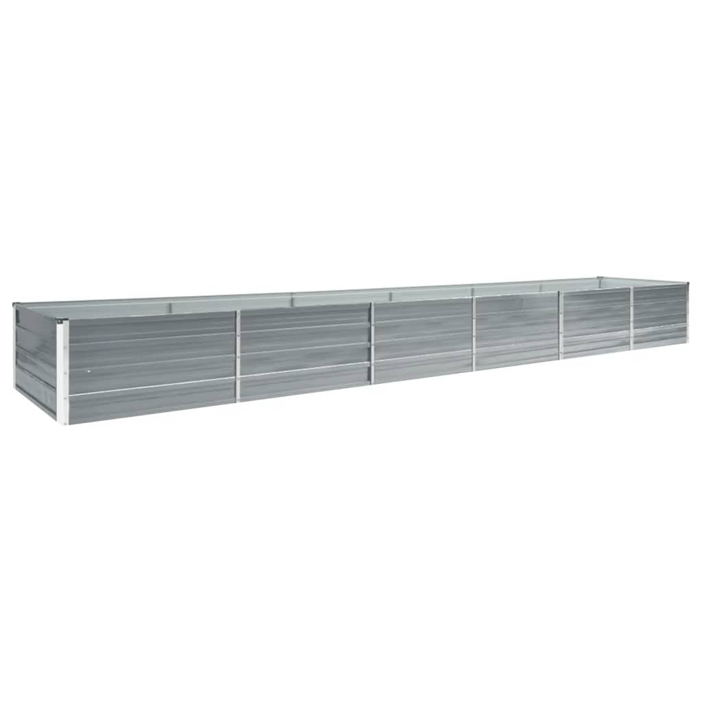 vidaXL Strat înălțat grădină, gri, 480x80x45 cm, oțel galvanizat