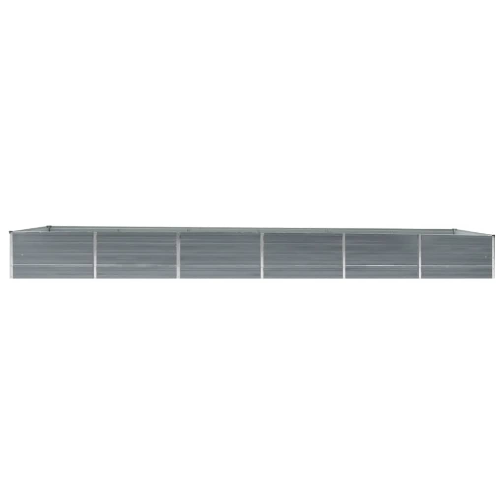 vidaXL Strat înălțat grădină, gri, 480x80x45 cm, oțel galvanizat