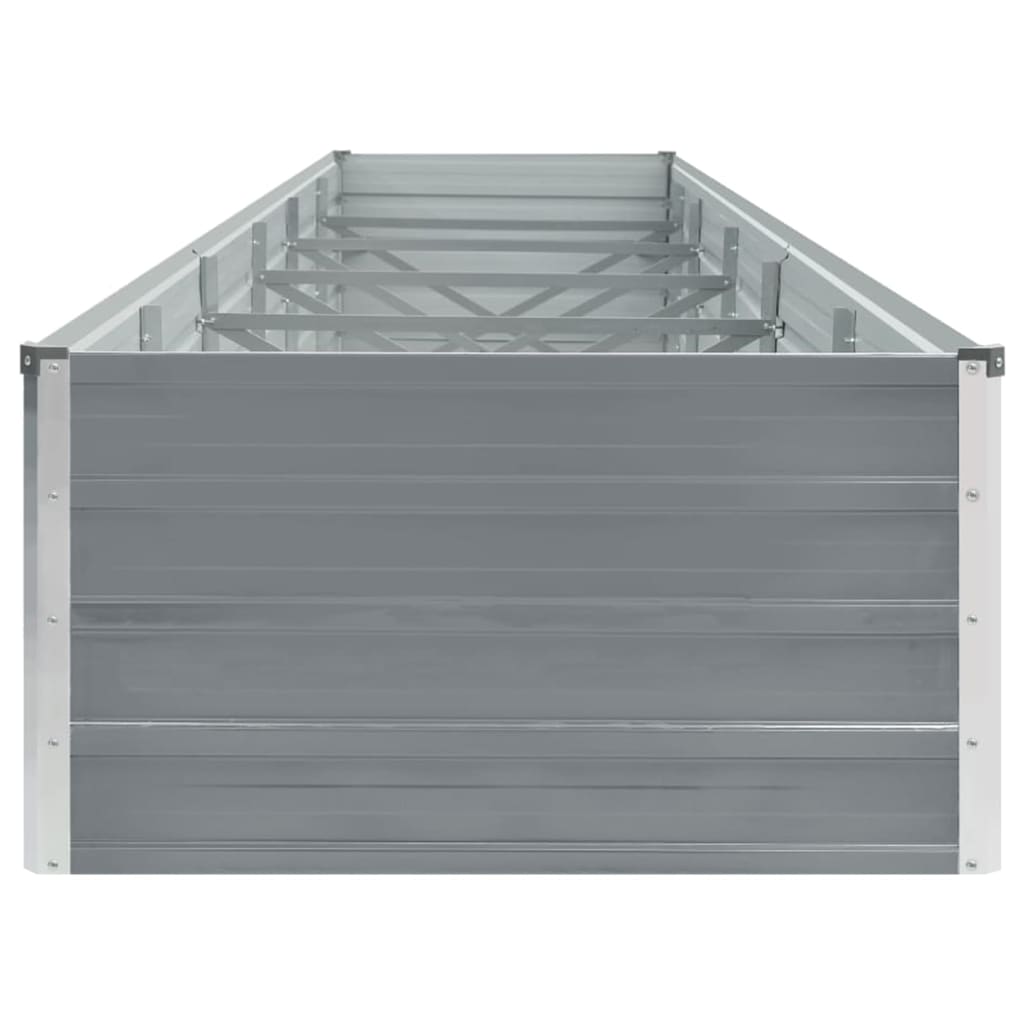 vidaXL Strat înălțat grădină, gri, 480x80x45 cm, oțel galvanizat