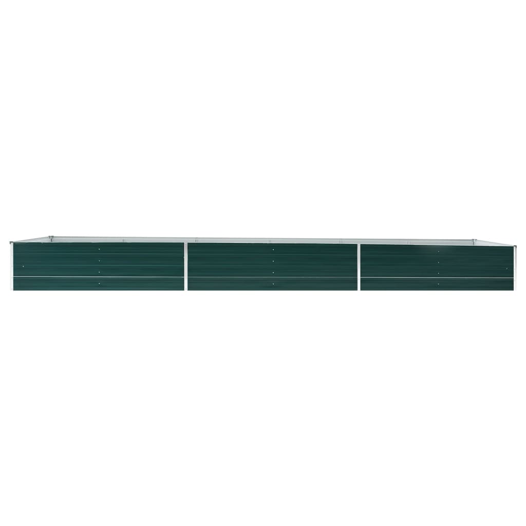 vidaXL Strat înălțat de grădină, verde, 480x80x45 cm, oțel galvanizat