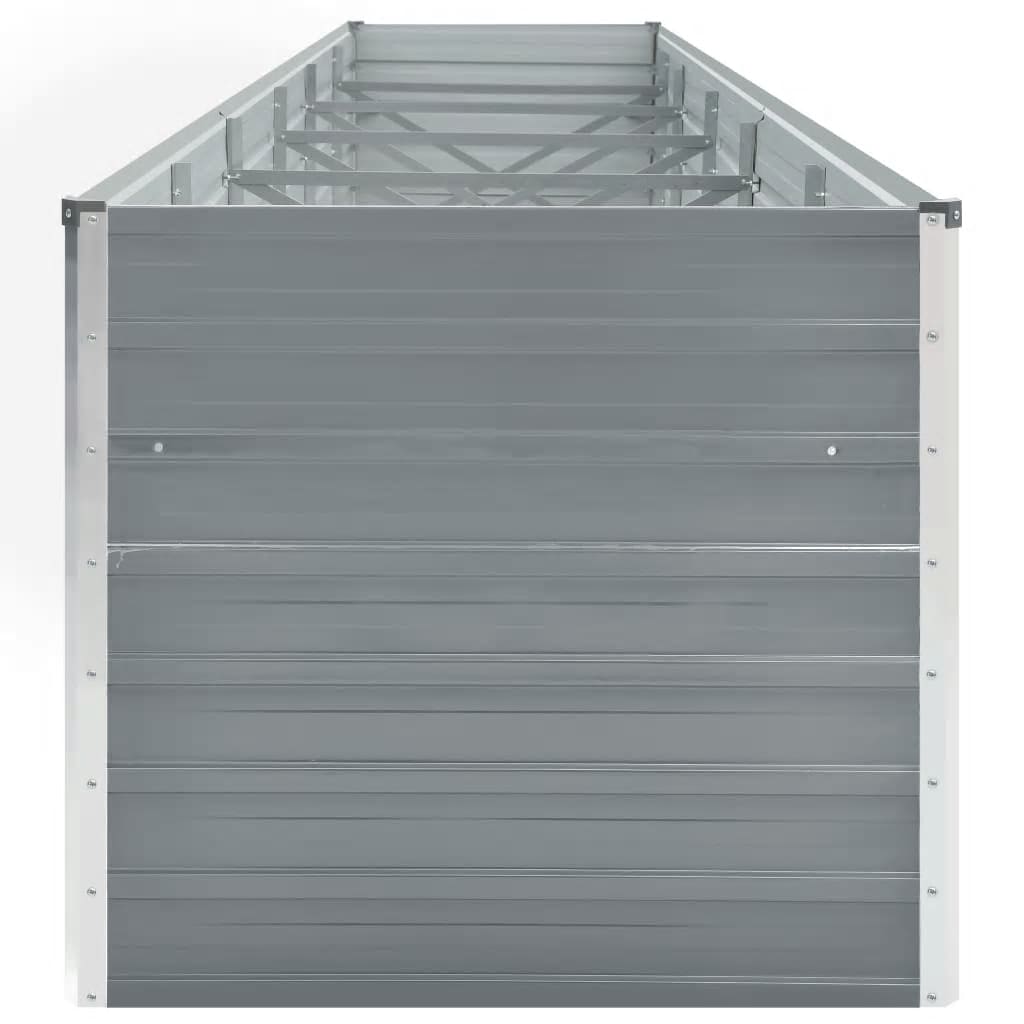 vidaXL Strat înălțat grădină, gri, 480x80x77 cm, oțel galvanizat vidaXL Strat înălțat grădină, gri, 480x80x77 cm, oțel galvanizat