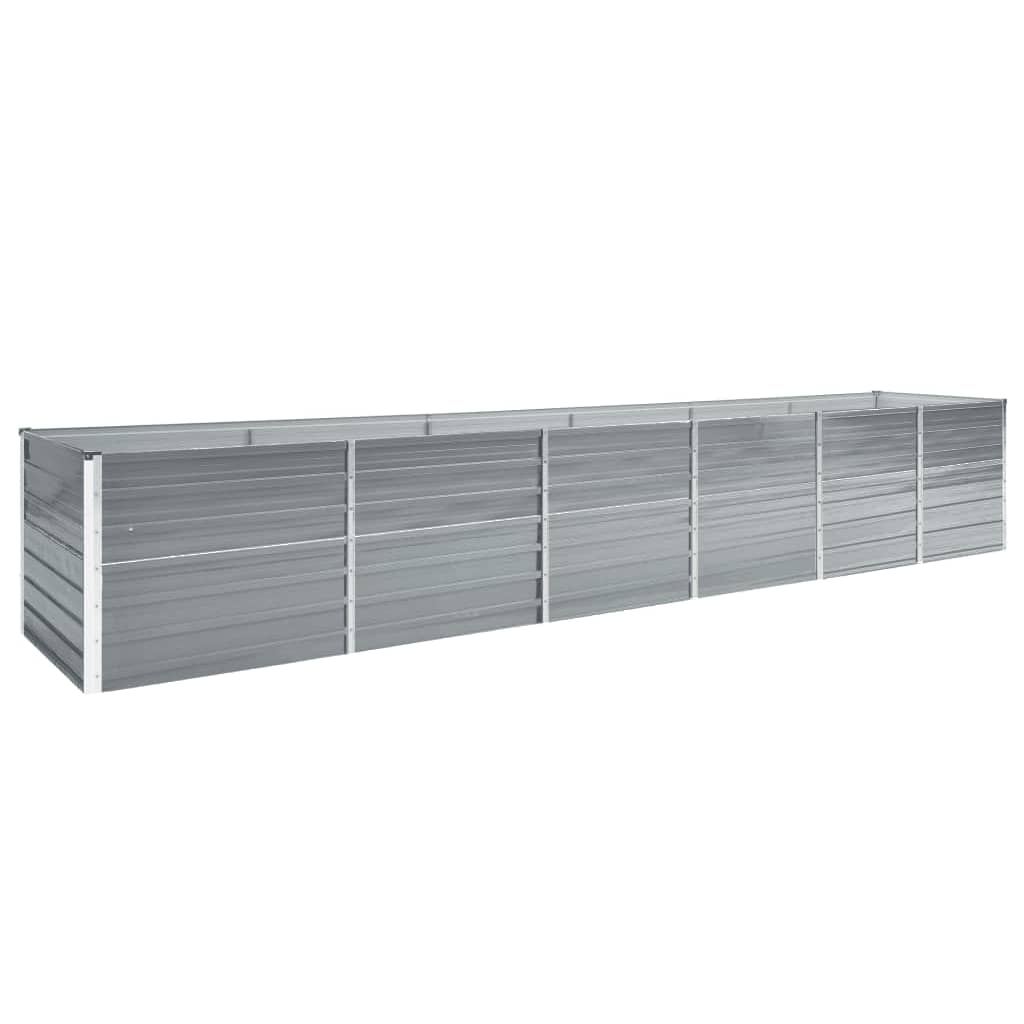 vidaXL Strat înălțat grădină, gri, 480x80x77 cm, oțel galvanizat vidaXL Strat înălțat grădină, gri, 480x80x77 cm, oțel galvanizat