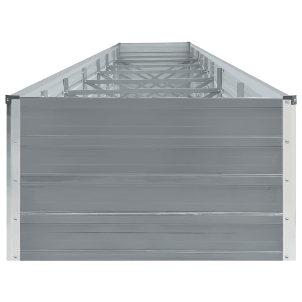 vidaXL Strat înălțat de grădină, gri, 600x80x45 cm, oțel galvanizat