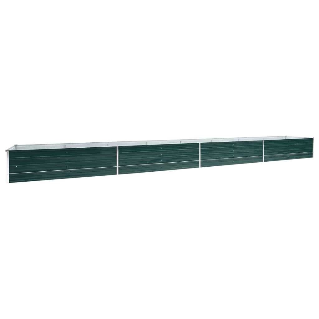 vidaXL Strat înălțat de grădină, verde, 600x80x45 cm, oțel galvanizat