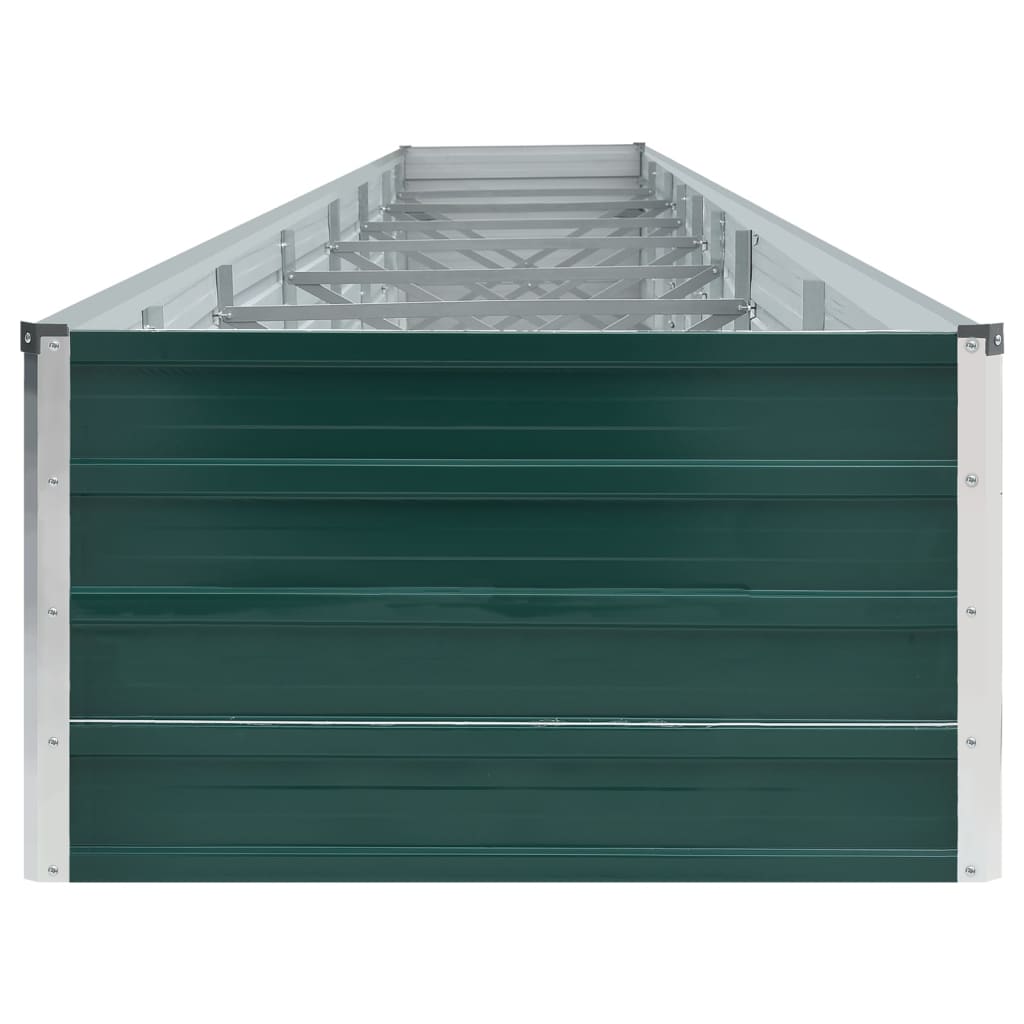 vidaXL Strat înălțat de grădină, verde, 600x80x45 cm, oțel galvanizat