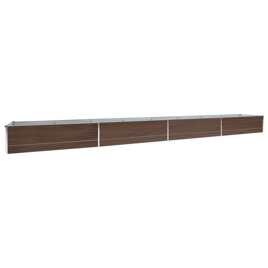 vidaXL Strat înălțat de grădină, maro, 600x80x45 cm, oțel galvanizat