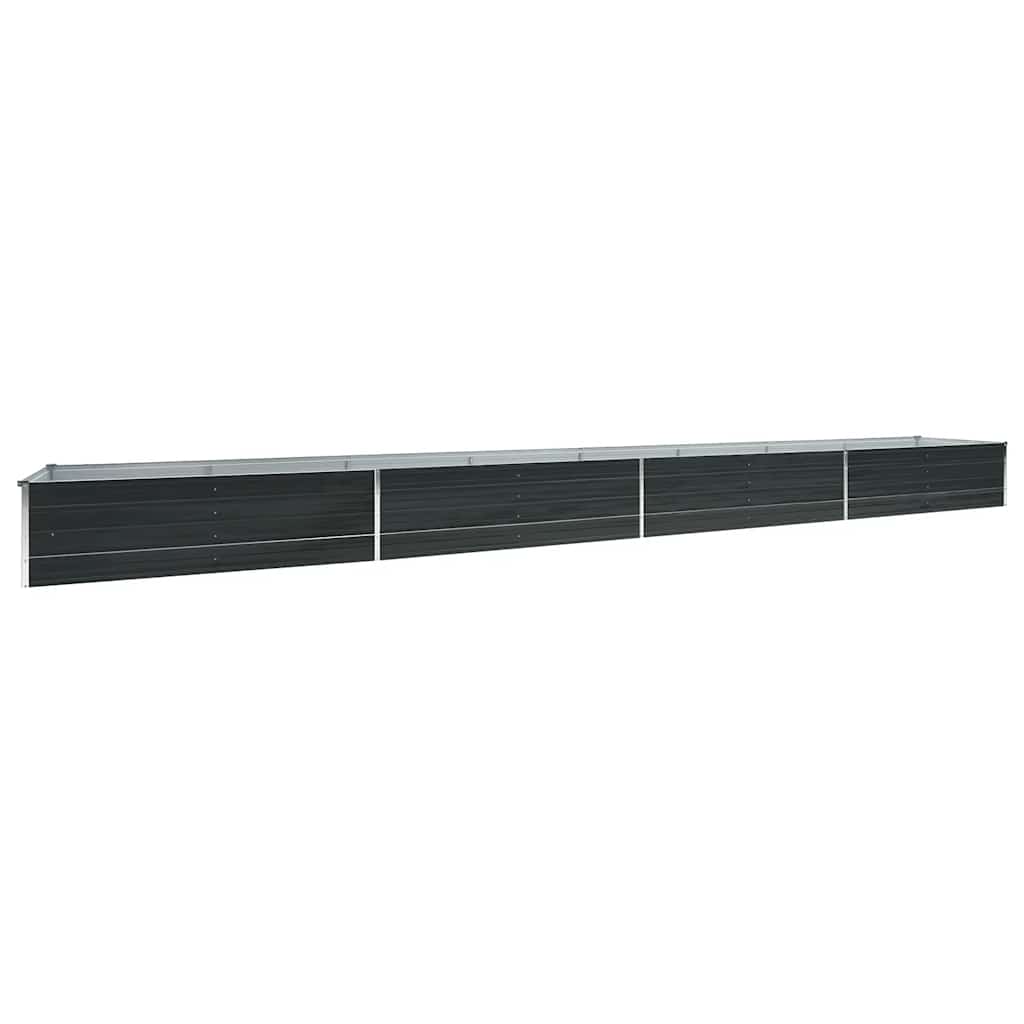 vidaXL Strat înălțat de grădină antracit 600x80x45 cm oțel galvanizat