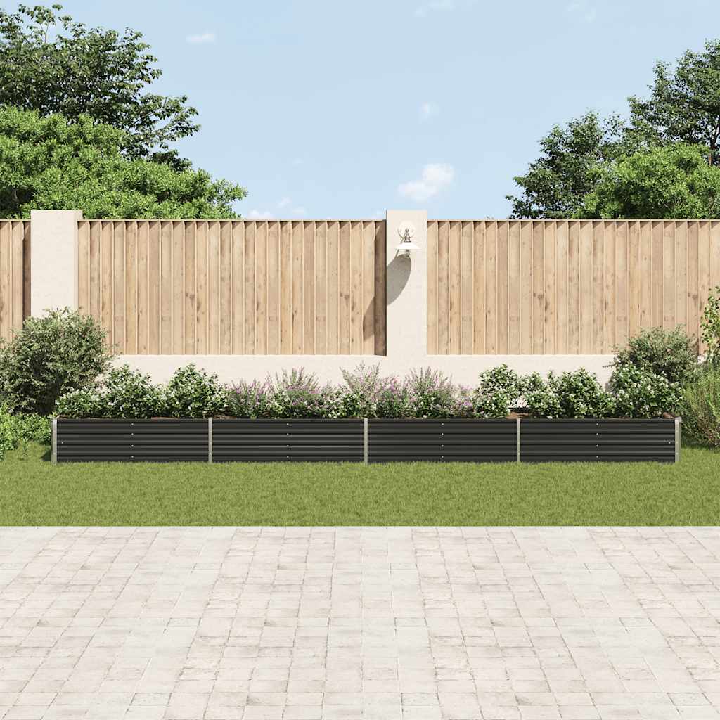 vidaXL Strat înălțat de grădină antracit 600x80x45 cm oțel galvanizat