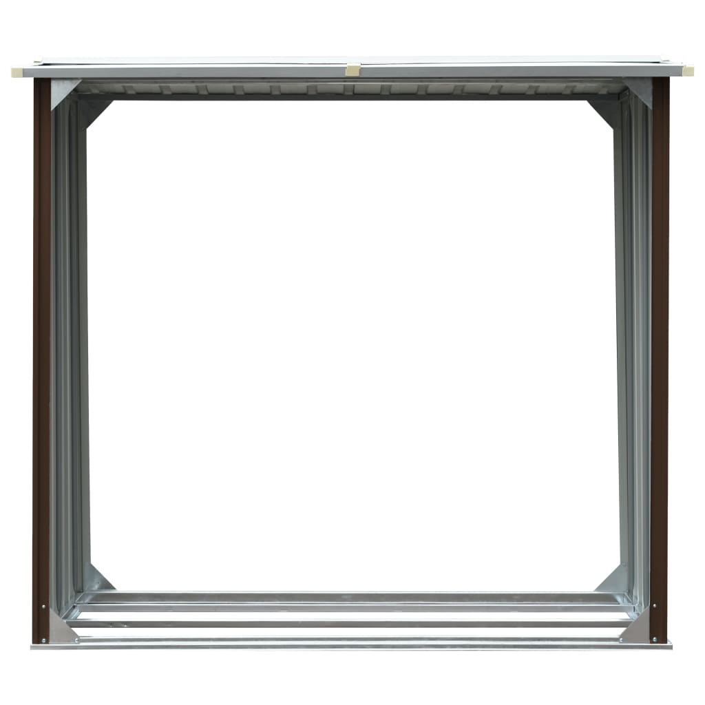 vidaXL Șopron depozitare lemne, maro, 172x91x154 cm, oțel galvanizat vidaXL Șopron depozitare lemne, maro, 172x91x154 cm, oțel galvanizat