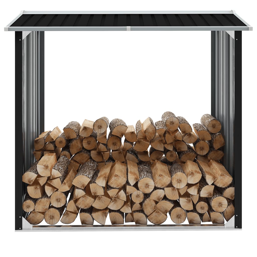 vidaXL Șopron depozitare lemne antracit 172x91x154 cm oțel galvanizat vidaXL Șopron depozitare lemne antracit 172x91x154 cm oțel galvanizat
