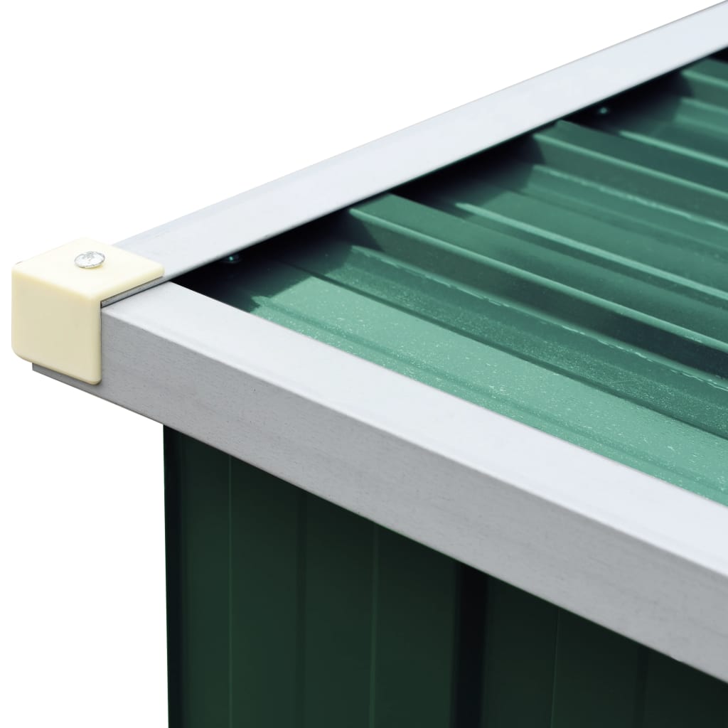 vidaXL Șopron depozitare lemne, verde, 330x84x152 cm, oțel galvanizat vidaXL Șopron depozitare lemne, verde, 330x84x152 cm, oțel galvanizat