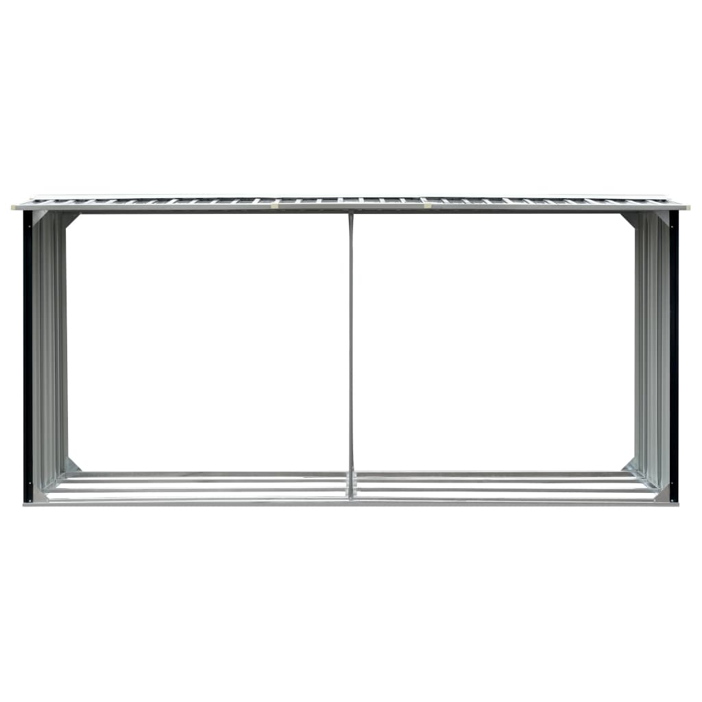 vidaXL Șopron depozitare lemne antracit, 330x92x153 cm oțel galvanizat vidaXL Șopron depozitare lemne antracit, 330x92x153 cm oțel galvanizat