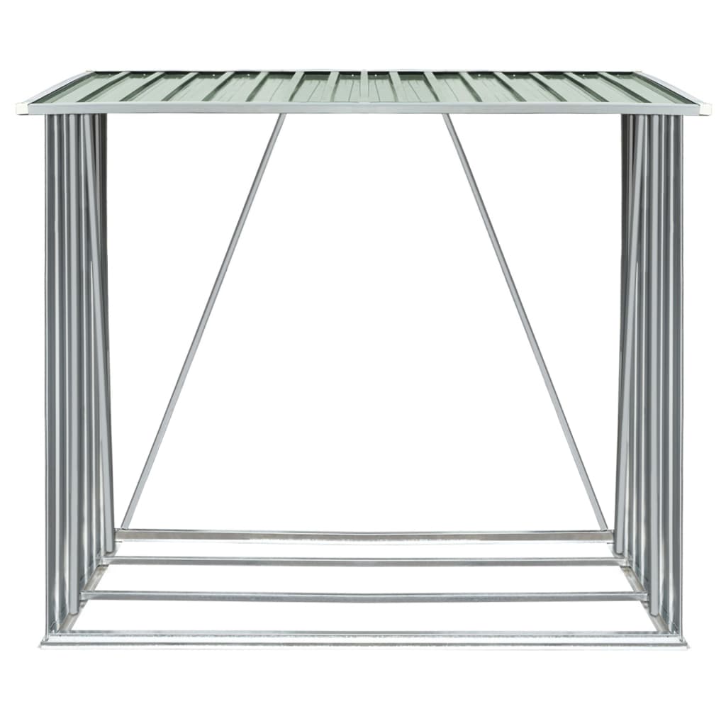 vidaXL Șopron de lemne grădină, verde, 163x83x154 cm, oțel galvanizat vidaXL Șopron de lemne grădină, verde, 163x83x154 cm, oțel galvanizat