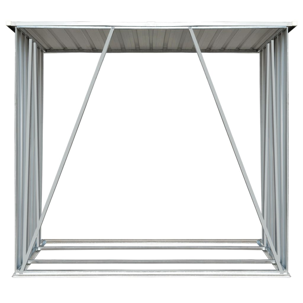 vidaXL Șopron depozitare lemne, maro, 163x83x154 cm, oțel galvanizat vidaXL Șopron depozitare lemne, maro, 163x83x154 cm, oțel galvanizat