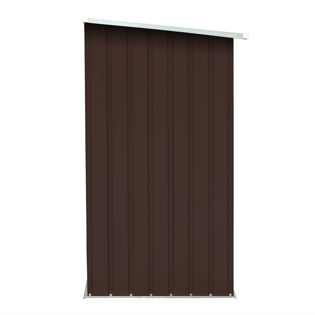 vidaXL Șopron depozitare lemne, maro, 163x83x154 cm, oțel galvanizat vidaXL Șopron depozitare lemne, maro, 163x83x154 cm, oțel galvanizat
