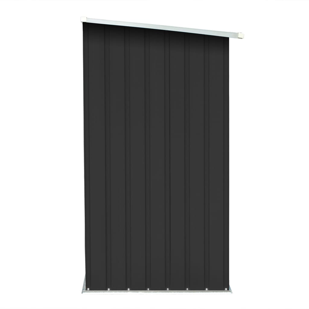 vidaXL Șopron de lemne de grădină, gri, 163x83x154 cm, oțel galvanizat vidaXL Șopron de lemne de grădină, gri, 163x83x154 cm, oțel galvanizat