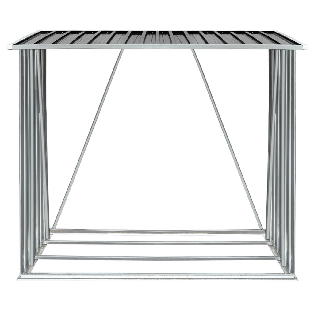 vidaXL Șopron de lemne de grădină, gri, 163x83x154 cm, oțel galvanizat vidaXL Șopron de lemne de grădină, gri, 163x83x154 cm, oțel galvanizat