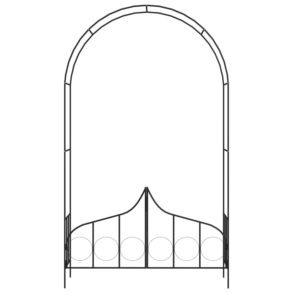 vidaXL Arcadă de grădină cu poartă, negru, 138 x 40 x 238 cm, fier vidaXL Arcadă de grădină cu poartă, negru, 138 x 40 x 238 cm, fier