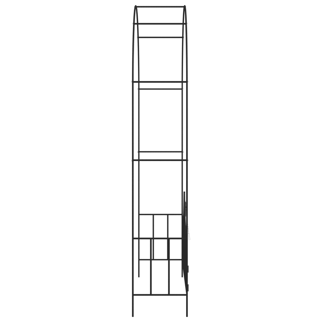 vidaXL Arcadă de grădină cu poartă, negru, 138 x 40 x 238 cm, fier vidaXL Arcadă de grădină cu poartă, negru, 138 x 40 x 238 cm, fier