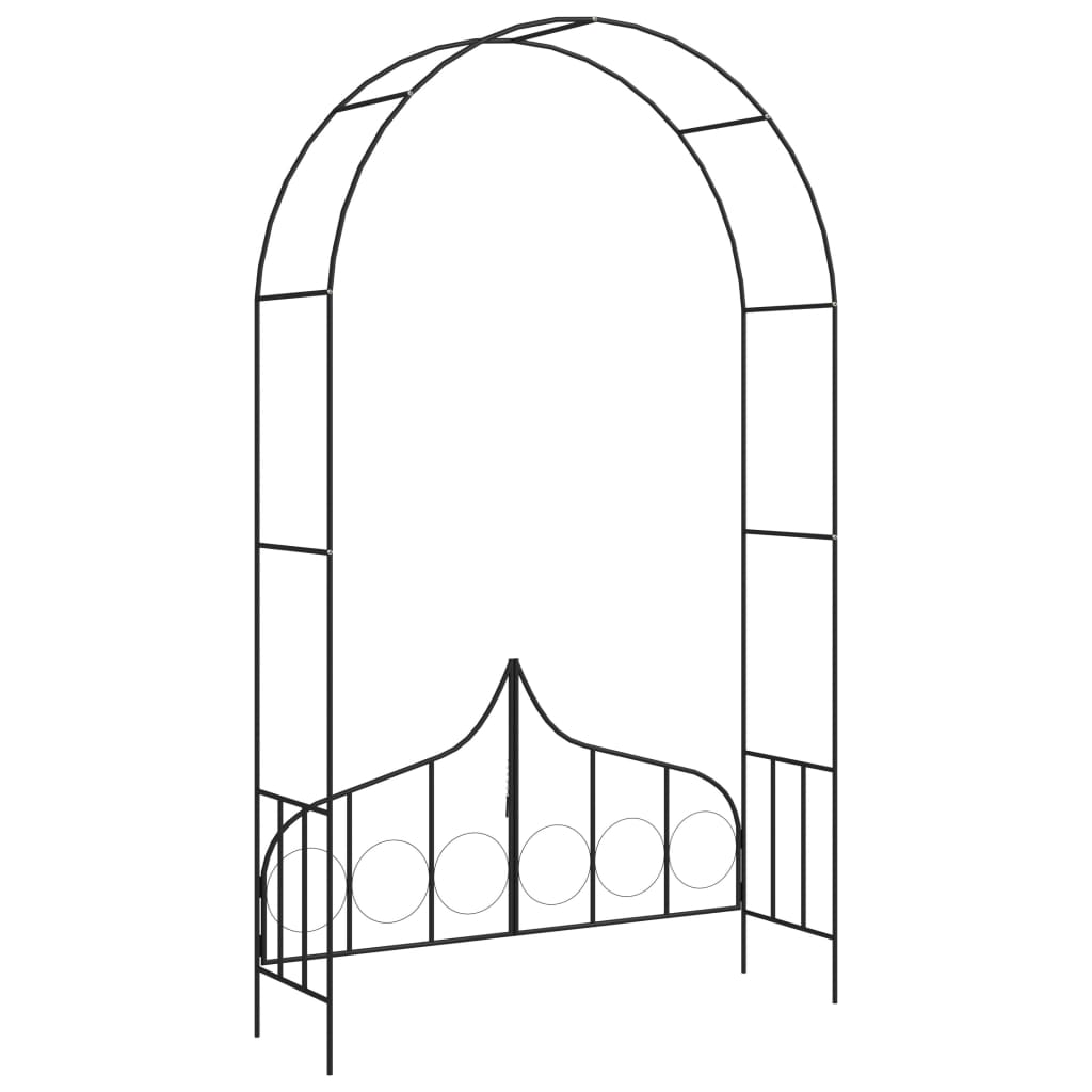 vidaXL Arcadă de grădină cu poartă, negru, 138 x 40 x 238 cm, fier vidaXL Arcadă de grădină cu poartă, negru, 138 x 40 x 238 cm, fier