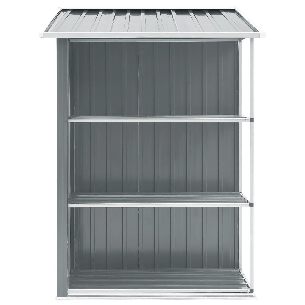 vidaXL Șopron de grădină cu etajeră, gri, 205 x 130 x 183 cm, fier vidaXL Șopron de grădină cu etajeră, gri, 205 x 130 x 183 cm, fier