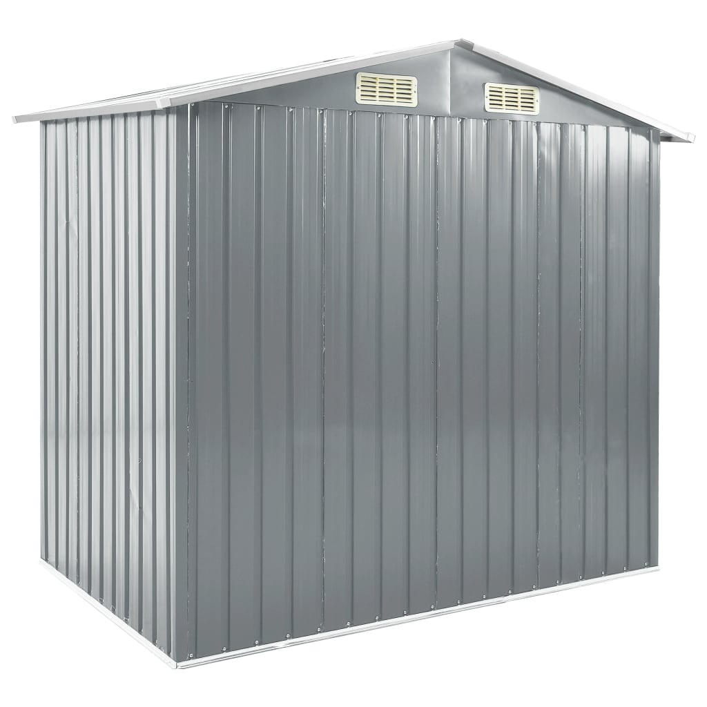 vidaXL Șopron de grădină cu etajeră, gri, 205 x 130 x 183 cm, fier vidaXL Șopron de grădină cu etajeră, gri, 205 x 130 x 183 cm, fier