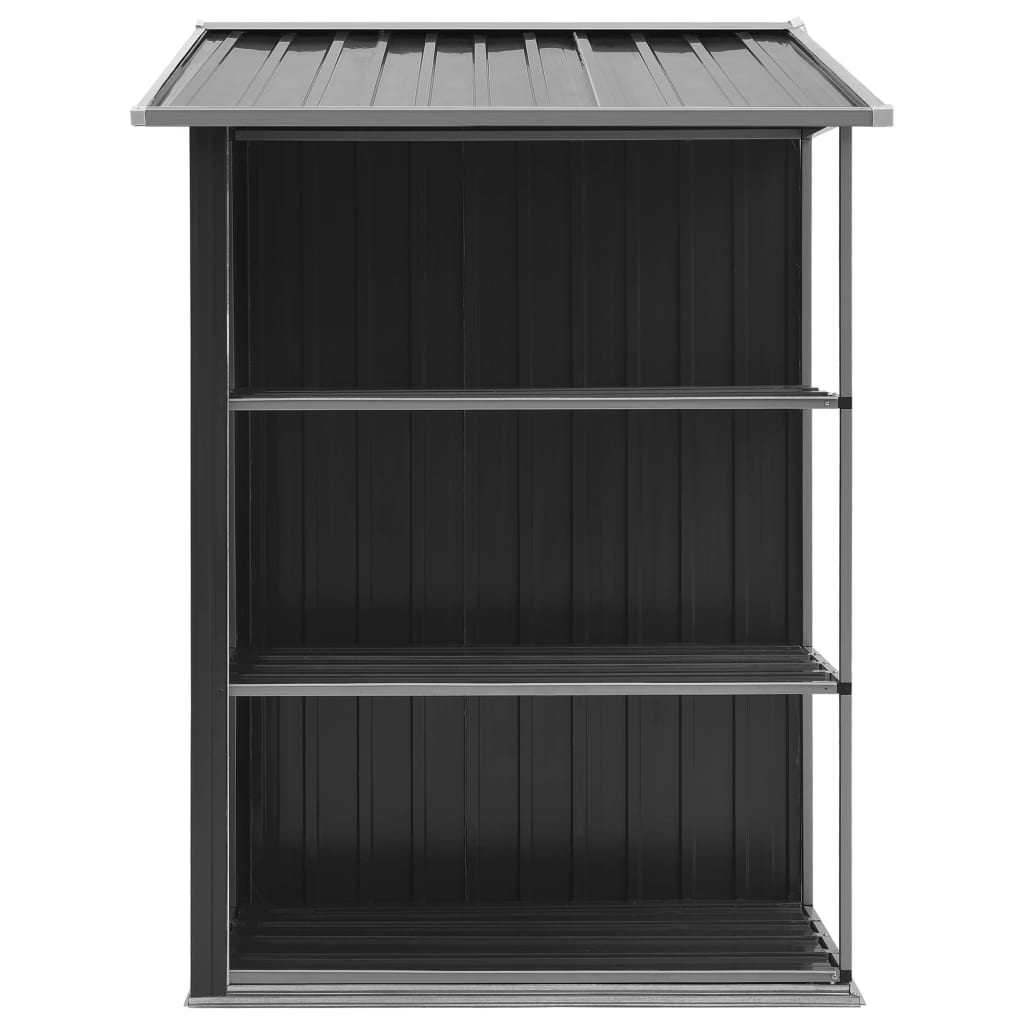 vidaXL Șopron de grădină cu etajeră, antracit, 205x130x183 cm, fier vidaXL Șopron de grădină cu etajeră, antracit, 205x130x183 cm, fier