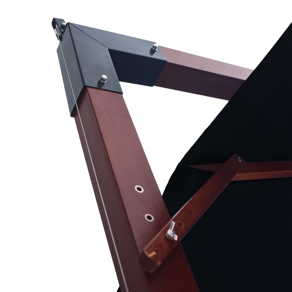 vidaXL Umbrelă suspendată cu stâlp din lemn, negru, 400 x 300 cm vidaXL Umbrelă suspendată cu stâlp din lemn, negru, 400 x 300 cm