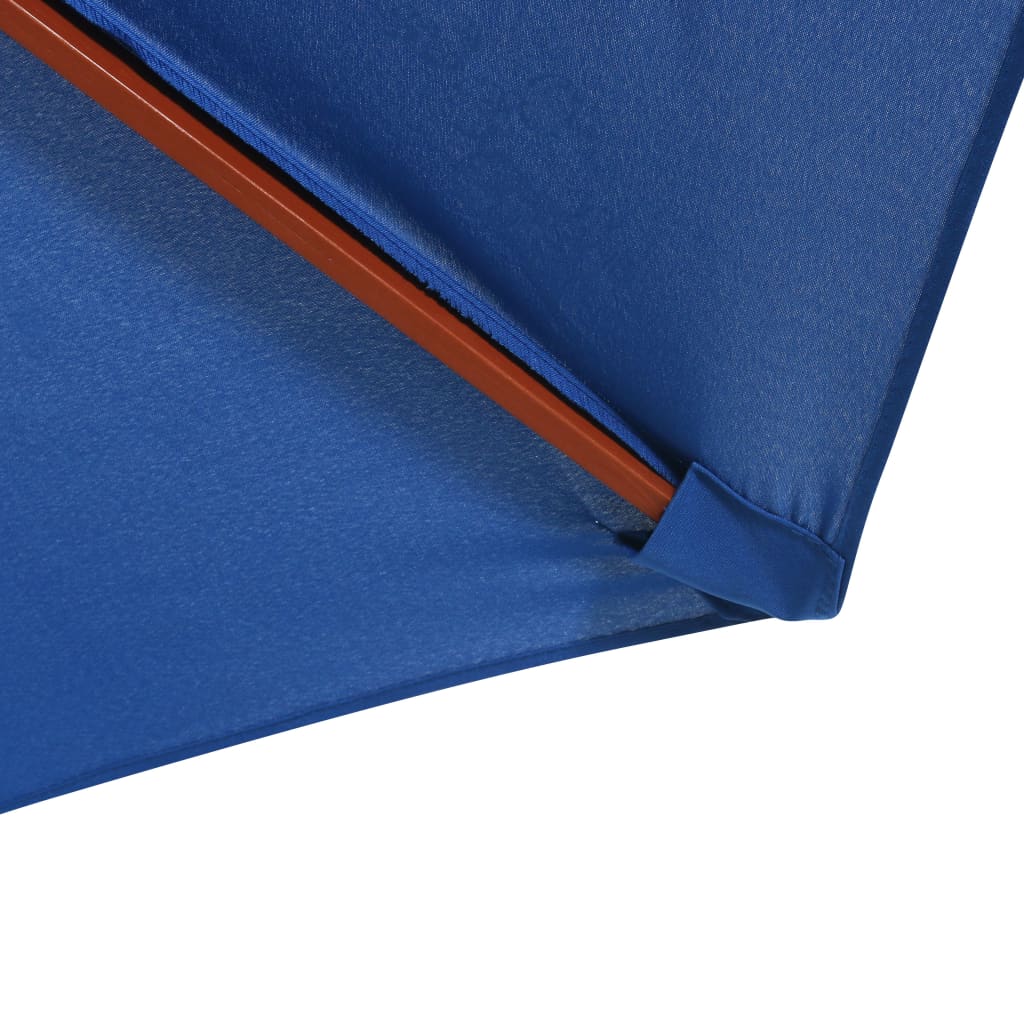 vidaXL Umbrelă de soare cu stâlp din lemn, albastru, 300 x 258 cm vidaXL Umbrelă de soare cu stâlp din lemn, albastru, 300 x 258 cm