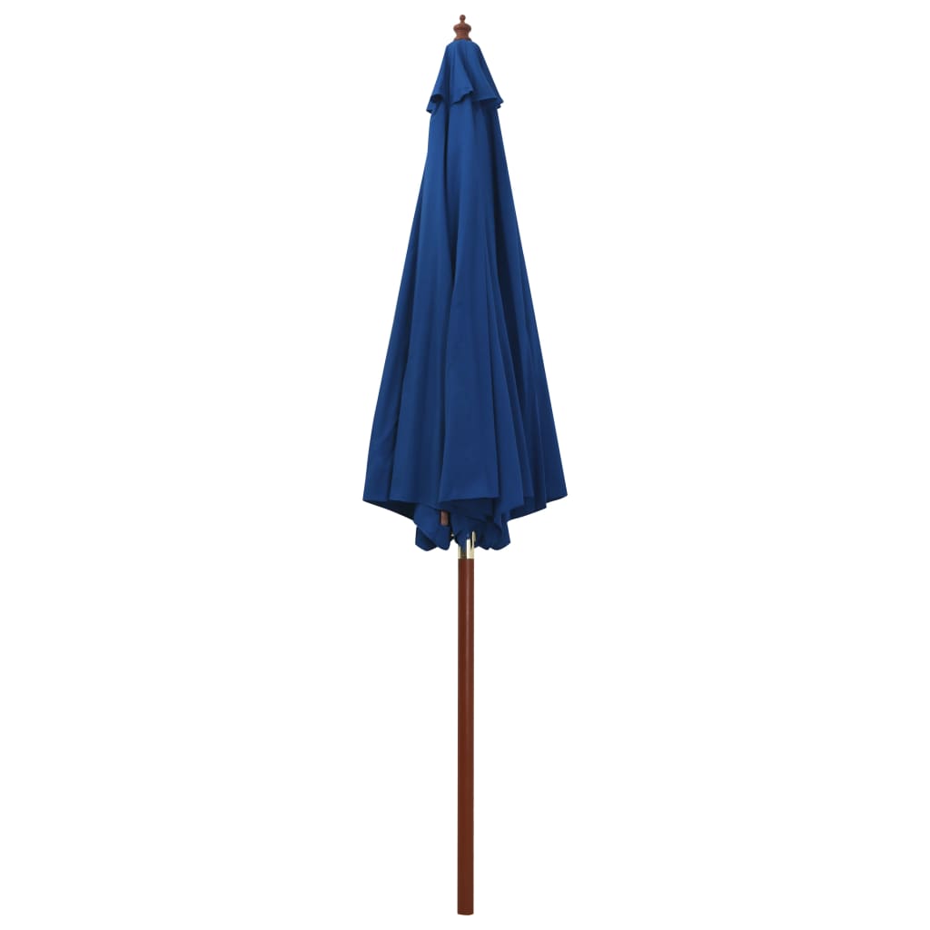 vidaXL Umbrelă de soare cu stâlp din lemn, albastru, 300 x 258 cm vidaXL Umbrelă de soare cu stâlp din lemn, albastru, 300 x 258 cm