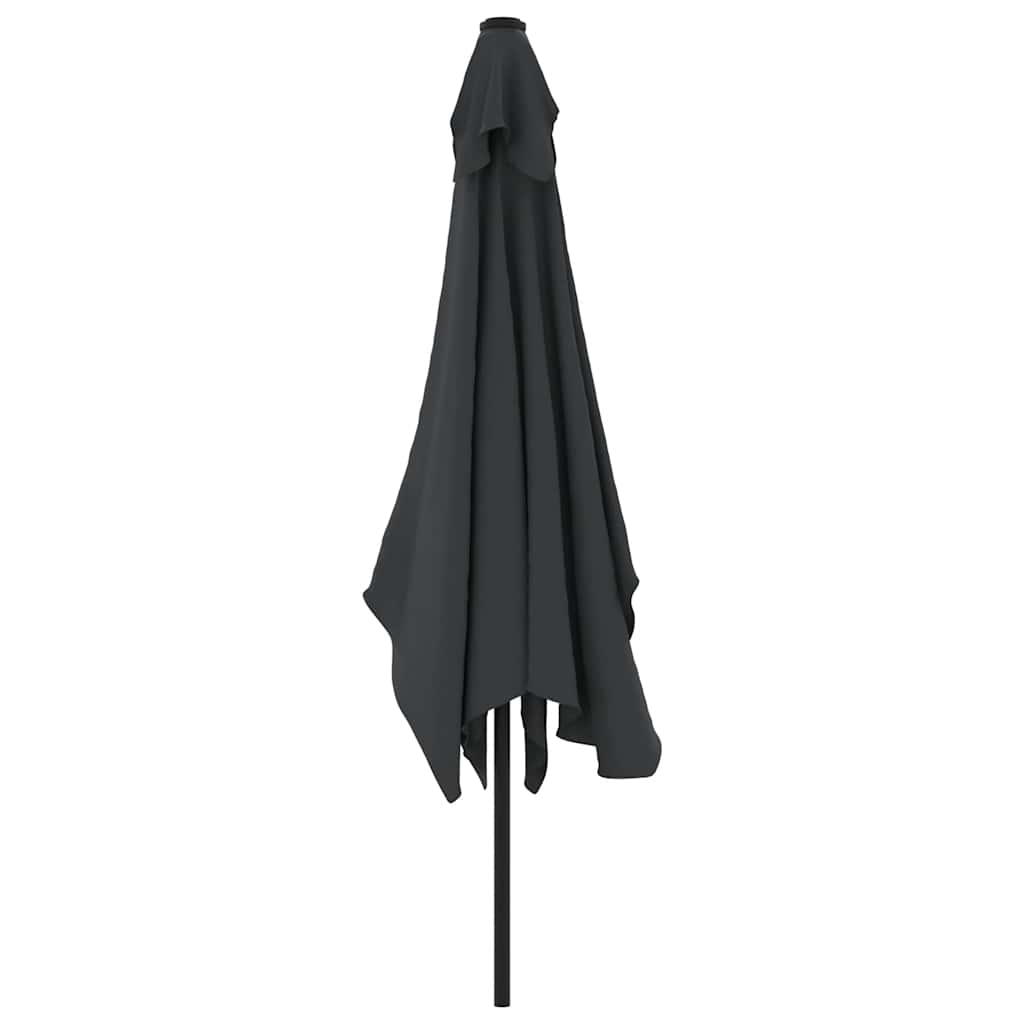 vidaXL Umbrelă de soare de exterior cu stâlp metalic, negru 300x200 cm