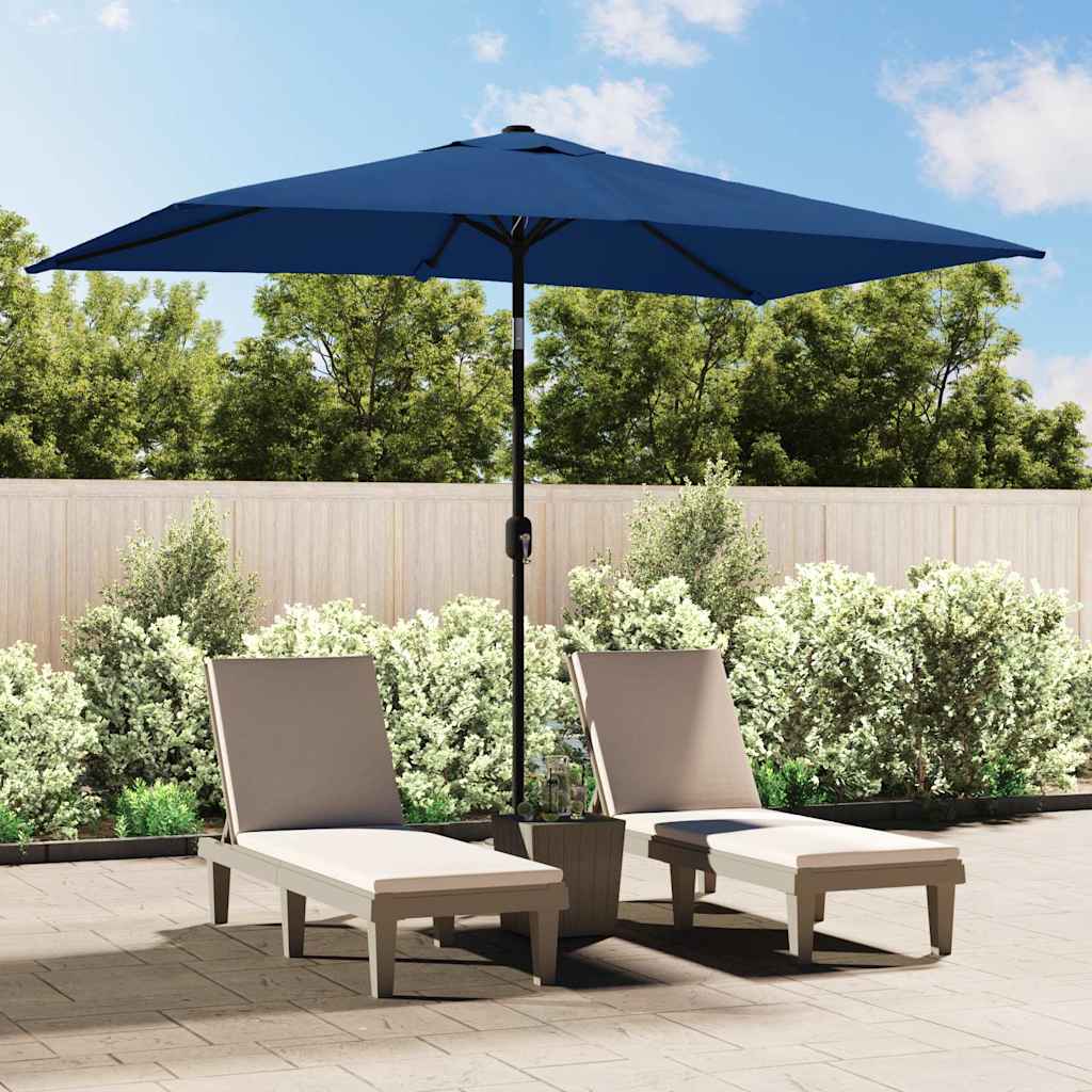 vidaXL Umbrelă de soare cu stâlp metalic, albastru azur, 300x200 cm vidaXL Umbrelă de soare cu stâlp metalic, albastru azur, 300x200 cm